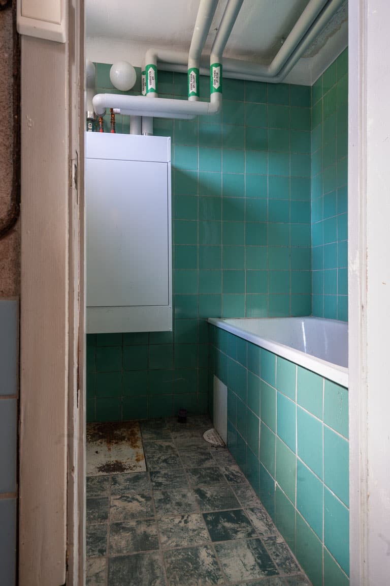Pågående renovering av källare i Sollentuna, Stockholm