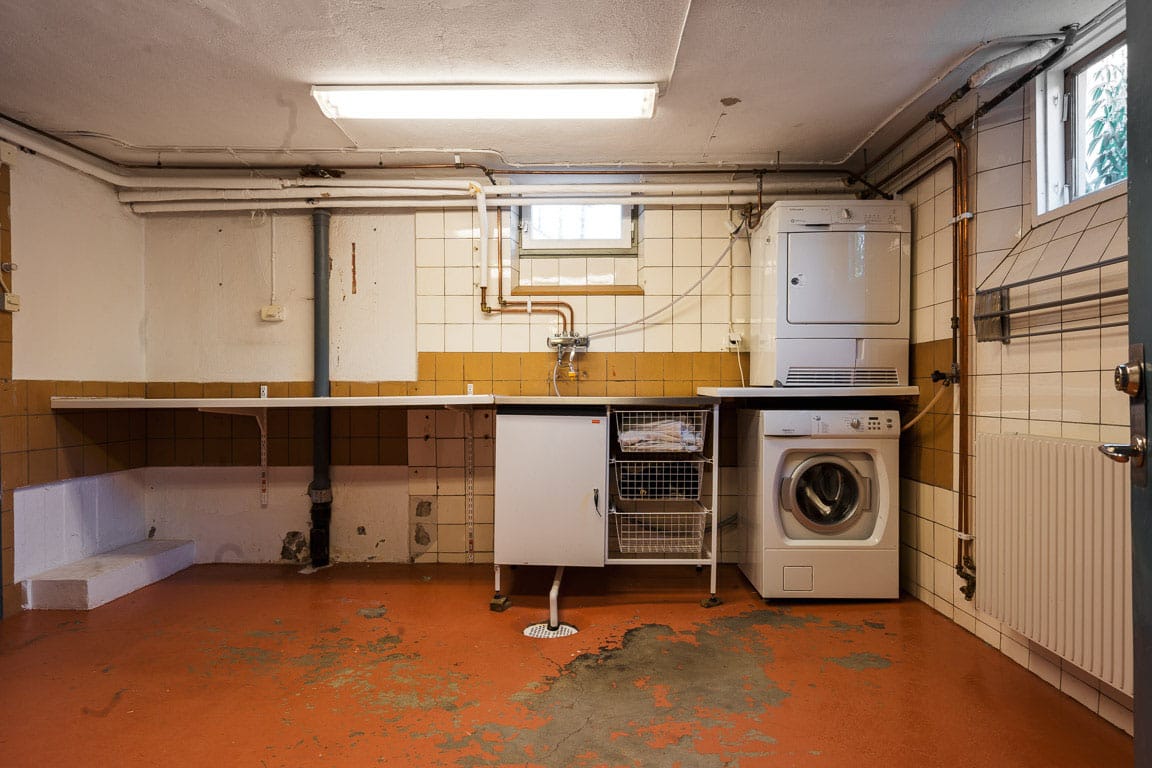 Pågående renovering av källare i Sollentuna, Stockholm