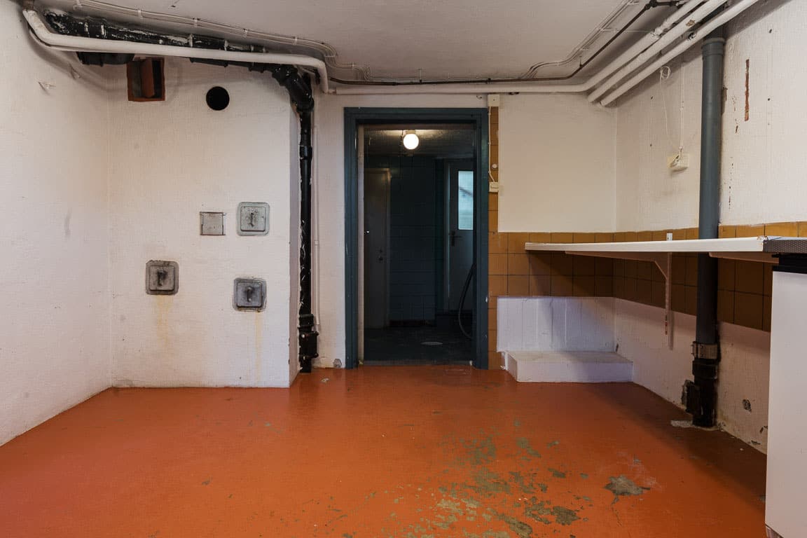 Pågående renovering av källare i Sollentuna, Stockholm