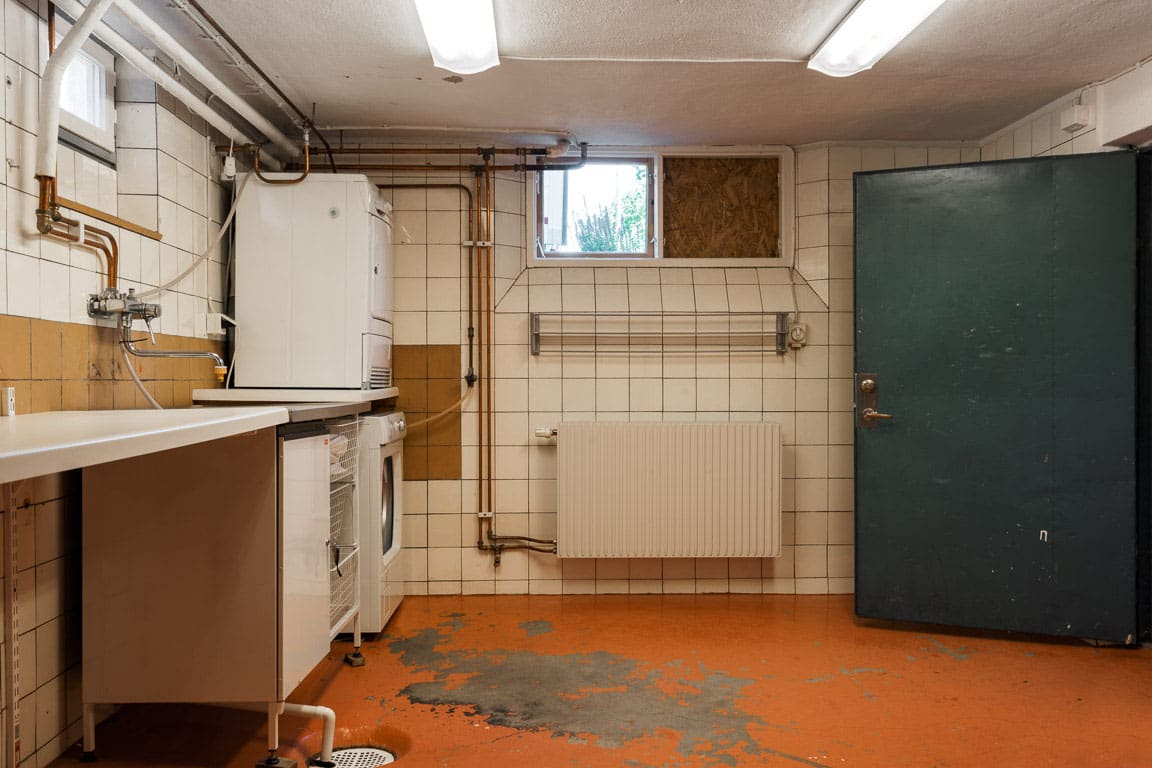 Pågående renovering av källare i Sollentuna, Stockholm