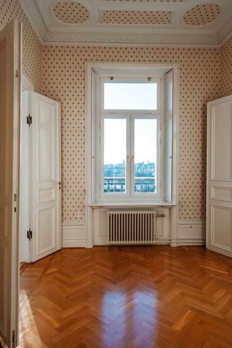 Renovering våning med tidstypiska detaljer på Strandvägen, Stockholm